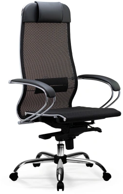 Кресло Метта S-1.04 Infinity Easy Clean сетка с подголов. крестов. металл хром (комплект 1шт)