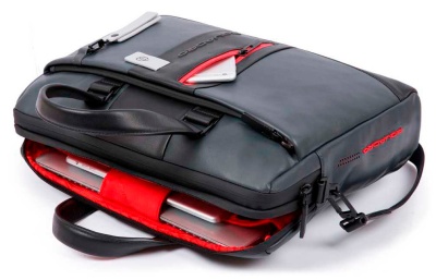 Сумка мужская Piquadro Urban CA3339UB00/GRN с отделением для ноутбука 15.6" серая/черная натур.кожа