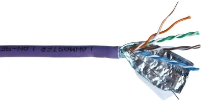 Кабель информационный Lanmaster LAN-6AFTP-HFLT-VI кат.6A FTP 4 пары 23AWG LSZH внутренний 305м фиолетовый