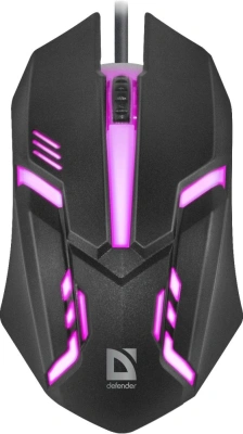 Мышь Defender Cyber MB-560L черный оптическая 1600dpi USB для ноутбука 2but (52560)