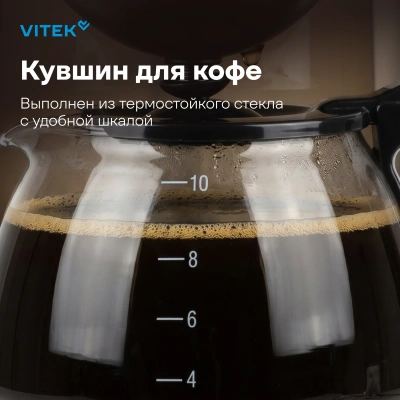 Кофеварка капельная Vitek VT-1500 600Вт черный