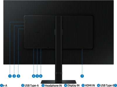 Монитор Samsung 32" ViewFinity S8 S32D800EAIXCI черный VA LED 5ms 16:9 HDMI матовая HAS Piv 3000:1 350cd 178гр/178гр 3840x2160 60Hz DP 4K USB 6.9кг