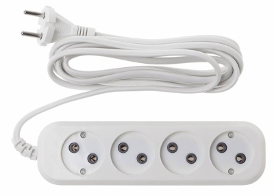Сетевой удлинитель Buro BU-PSL4.3/W 3м (4 розетки) белый (пакет ПЭ)