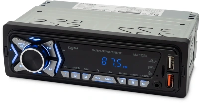 Автомагнитола Digma MCP-227B 1DIN 2x45Вт v5.0 USB 2.0 AUX 2 ПДУ