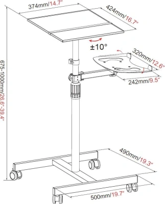 Стол для проектора Cactus CS-VM-PT01T напольная