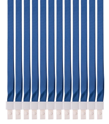 Шнур для пропуска Deli 8352blue 45х1см нейлон синий (упак.:12шт) пластиковый пакет