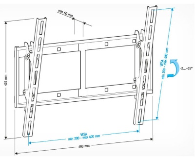 Кронштейн для телевизора Holder LCD-T4609 черный 27"-75" макс.60кг настенный наклон