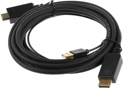 Кабель аудио-видео Buro HDMI (m)/DisplayPort (m) 3м. позолоч.конт. черный (HDMI-DP-3M)