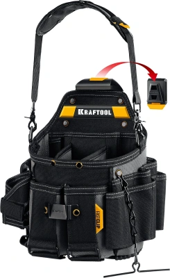 Сумка для инструментов Kraftool KPB-23 23карм. черный/желтый (38766)