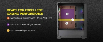 Корпус Azza Forest черный без БП ATX 4x120mm 4x140mm 2xUSB3.0 audio bott PSU