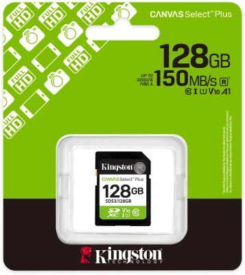 Флеш карта SDXC 128GB Kingston SDS3/128GB Canvas Select Plus V10 w/o adapter