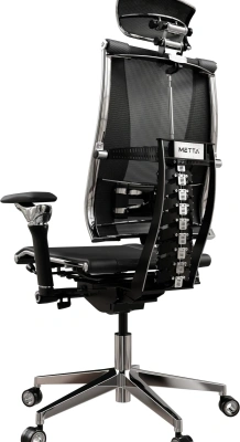 Кресло руководителя эргономичное Метта Yoga Spine Triumph B2 (Черный CC.50.15.13A) черный сиденье черный сет./экокожа с подголов. крестов.5-луч. металл хром