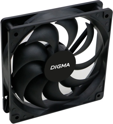 Вентилятор для корпуса Digma DFAN-120-9 120х120x25 черный 3-pin 4-pin (Molex) 23дБ (упак.:1шт) Ret