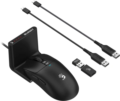 Мышь A4Tech Bloody R72 Pro Duo черный оптическая 26000dpi беспров. USB/USB-C 7but