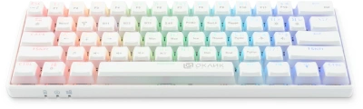 Клавиатура Оклик K763W механическая белый USB беспроводная BT/Radio Multimedia for gamer LED (1920562) кабель 1.5м