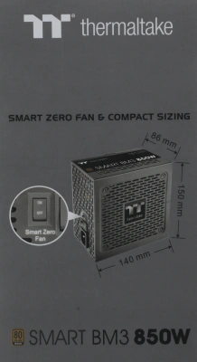 Блок питания Thermaltake ATX 850W Smart BM3 Gen.5 80+ bronze (20+4pin) APFC 120mm fan 6xSATA Cab Manag RTL