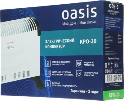 Конвектор Oasis КРО-20 2000Вт белый