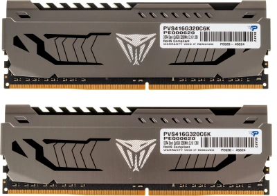Память DDR4 2x8GB 3200MHz Patriot PVS416G320C6K Viper Steel RTL Gaming PC4-25600 CL16 DIMM UDIMM 288-pin 1.35В single rank с радиатором Ret