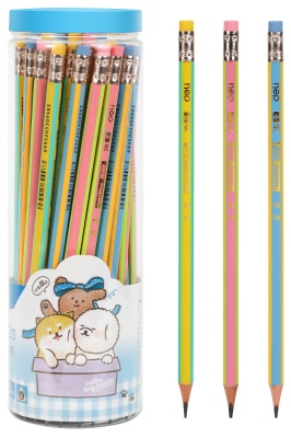 Карандаш ч/г Deli EU52606-1 miYou 2B трехгран. липа туба пл. (1шт) ластик