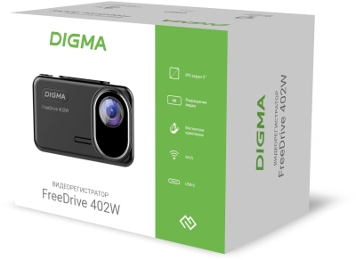 Видеорегистратор Digma FreeDrive 402W черный 4Mpix 2160x3840 1080p 170гр. SA 223