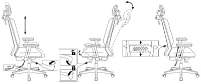 Кресло эргономичное Бюрократ Expert черный TW-01 38-418 сетка/ткань с подголов. крестов. пластик