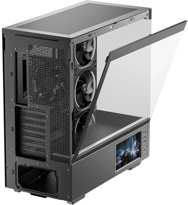 Корпус Deepcool CH690 LCD черный без БП ATX 10x120mm 10x140mm 2xUSB3.0 audio bott PSU