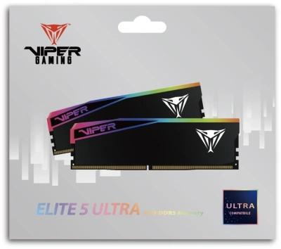 Память DDR5 2x16GB 6000MHz Patriot VEUR532G6028K Viper Elite 5 Ultra RGB RTL Gaming PC5-48000 CL28 DIMM UDIMM 288-pin 1.4В kit single rank с радиатором Ret