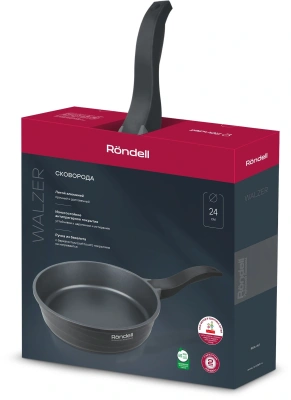 Сковорода Rondell Walzer RDA-767 круглая 24см покрытие: TriTitan ручка несъемная (без крышки) черный