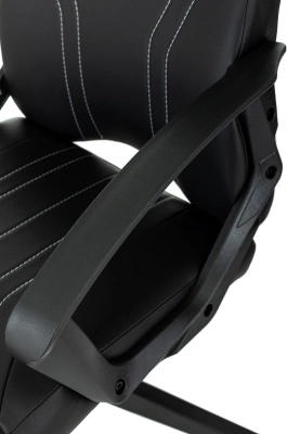 Кресло игровое Zombie 50 черный/белый экокожа крестов. пластик