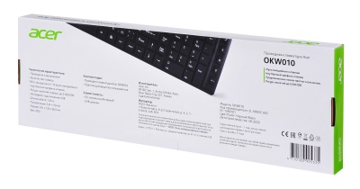 Клавиатура Acer OKW010 черный USB slim Multimedia (ZL.KBDEE.002) кабель 1.45м