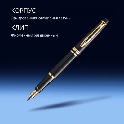Ручка перьев. Waterman Expert 3 (S0951640) Black Laque GT F сталь подар.кор.