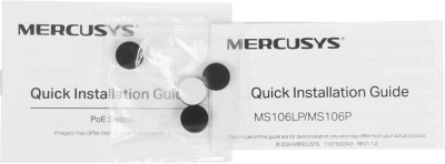 Коммутатор Mercusys MS106P (L2) 6x100Мбит/с 4PoE+ 67W неуправляемый