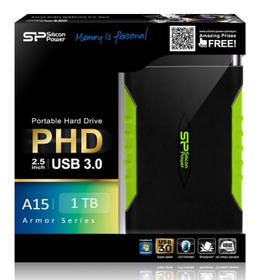 Жесткий диск Silicon Power USB3.0 1TB SP010TBPHDA15S3K A15 Armor 2.5" черный