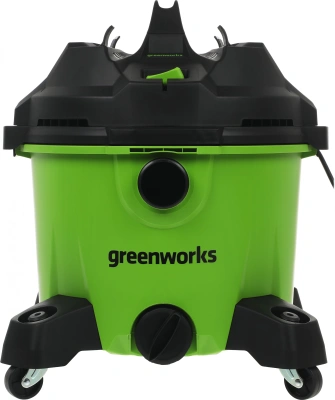 Строительный пылесос Greenworks G120WDV 1300Вт (уборка: сухая/сбор воды) зеленый