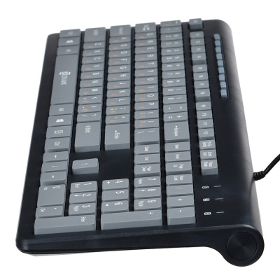 Клавиатура Оклик 480M черный/серый USB slim Multimedia (1067199) кабель 1.5м