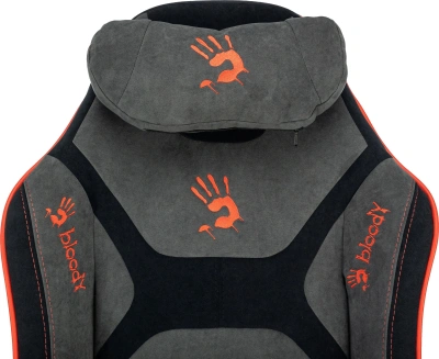 Кресло игровое A4Tech Bloody GC-680 серый/черный искусственная замша с подголов. крестов. металл