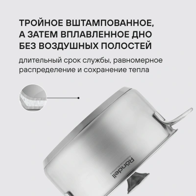 Кастрюля Rondell Modern RDS-1748 4.8л. d=24см (с крышкой) стальной