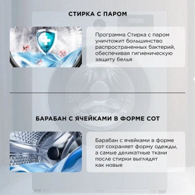 Стиральная машина TCL TWRP-1108W12G2 класс: A+++ загр.фронтальная макс.:8кг серый инвертор