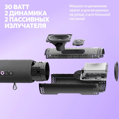 Умная колонка Yandex Стрит Алиса фиолетовый 30W 2.0 BT/Wi-Fi 10м 3300mAh (YNDX-00030VIO)