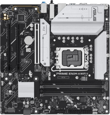 Материнская плата Asus PRIME B760M-A WIFI II Soc-1700 Intel B760 4xDDR5 mATX AC`97 8ch(7.1) 2.5Gg RAID+HDMI+DP