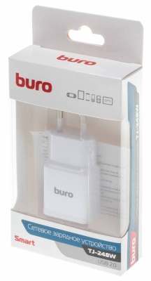 Сетевое зар./устр. Buro TJ-248W QC 3.0 2.4A QC универсальное белый (TJ-248W)