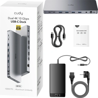 Разветвитель USB-C Cudy CS700 6порт. серебристый