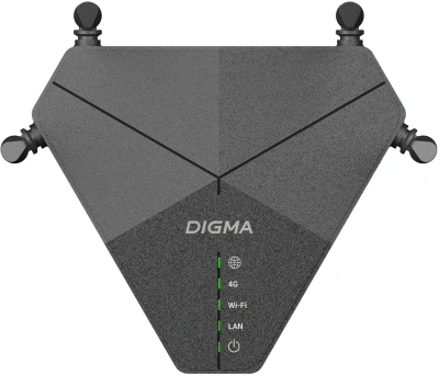 Роутер беспроводной Digma DWR-N302LTE N300 10/100BASE-TX/3G/4G cat. 4 черный