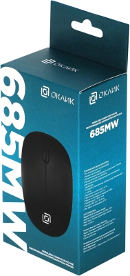 Мышь Оклик 685MW черный оптическая 1200dpi беспров. USB для ноутбука 3but (1058946)