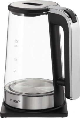 Чайник электрический Vitek VT-WK1073 2.2л. 1800Вт черный/серебристый корпус: стекло