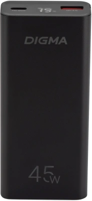 Мобильный аккумулятор Digma DGPF10E 10000mAh QC3.0/PD3.0 45W 4.5A USB-A/USB-C черный (DGPF10E45ABK)