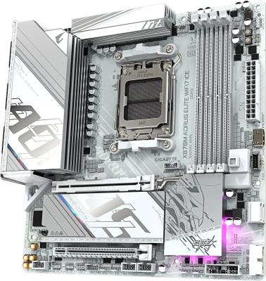 Материнская плата Gigabyte X870M AORUS ELITE WIFI7 ICE Socket AM5 AMD X870 4xDDR5 mATX AC`97 8ch(7.1) 2.5Gg RAID+HDMI