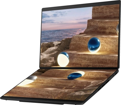 Ноутбук Asus ZenBook Duo UX8407AA-SN279X Core Ultra 9 386H 32Gb SSD1Tb Intel Graphics 14" OLED Touch 3K (2880x1800) Windows 11 Pro dk.grey WiFi BT Cam (90NB16V1-M00F80)