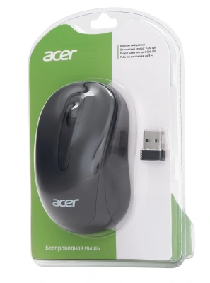 Мышь Acer OMR133 черный оптическая 1000dpi беспров. USB для ноутбука 3but (ZL.MCEEE.01G)