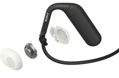 Гарнитура накладные Sony WI-OE610 черный/белый беспроводные bluetooth нашейный держатель (WI-OE610/BQ E)